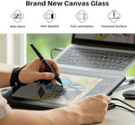 Huion graphic display tablet with battery free stylus pen on an adjustable stand