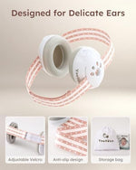 Side profile of baby wearing noise protection earmuffs