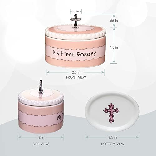 Pink religious gift set for baby girl christening