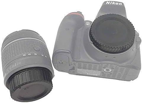 Premium ABS plastic camera body cap and lens element cover set designed for Nikon D series DSLRs