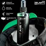 Using Blackline odor eliminator spray inside a pair of athletic sneakers.