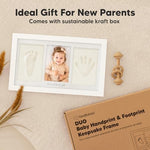 KeaBabies nursery memory art kit packaged inside its signature kraft gift box.