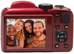 Kodak red point and shoot camera top angle displaying the mode dial and shutter zoom control switch.