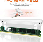 Side profile of the EZDIY-FAB white memory cooler kit displaying the slim design that accommodates single and double sided RAM chips.