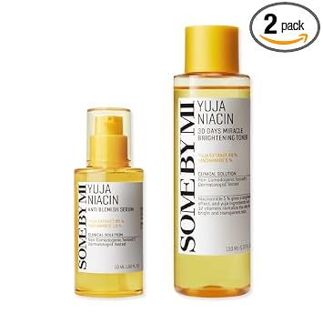 Some By Mi Yuja Niacin Anti Blemish Serum and Toner set front view packaging