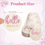 Premium natural wood baby photoshoot props arranged by month for infant photography