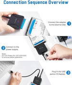Mueuton USB 3.0 to SATA III hard drive reader with power cable detached