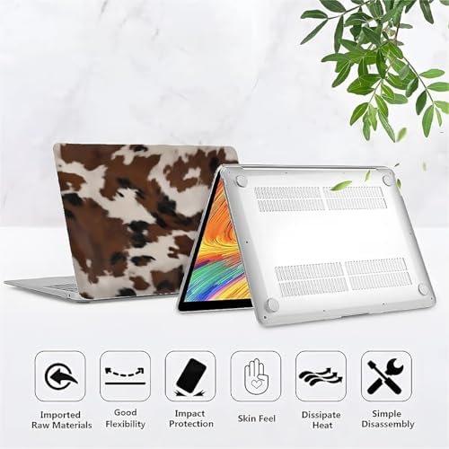 Generic brown and white cowhide patterned laptop shell packaging details