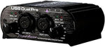 ART USB Dual Pre audio interface top view displaying the rugged black housing and channel signal indicators.
