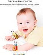 Bloobloomax developmental toys showcasing the secure fabric fasteners and soft cotton material.