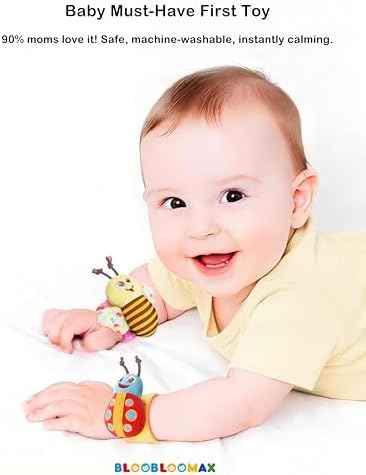 Bloobloomax developmental toys showcasing the secure fabric fasteners and soft cotton material.