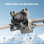 Close up of Freewell DJI Mini 5 Pro lens filter optics