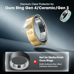 Close up view of the 0.15mm ultra thin transparent skin applied to an Oura Ring Gen 4.
