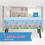 Peppa Pig birthday party table cover and accessories