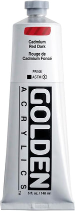 GOLDEN Heavy Body Acrylics Cadmium Red Dark front view tube packaging