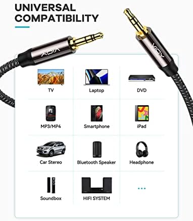 VIOY auxiliary cord connected to a smartphone