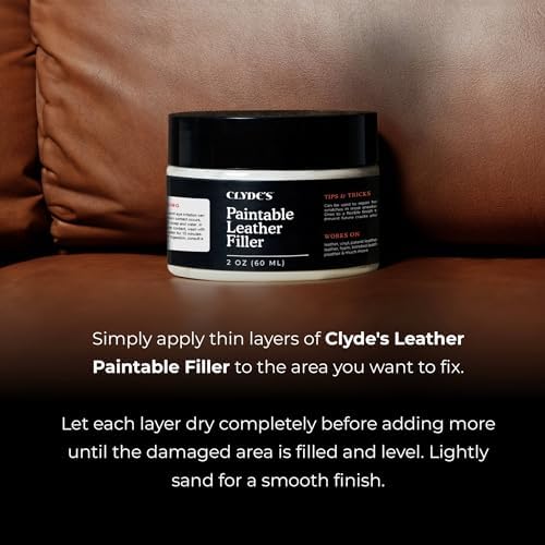 Applying Clydes Paintable Leather Filler to a cracked car seat surface
