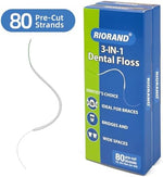 RioRand pre cut dental floss pack of two showing eighty count boxes
