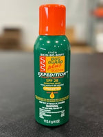 Close up view of the unscented DEET-free mosquito protection formula branding from Avon USA.