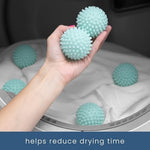 Blue 2.5 inch reusable laundry balls for reducing static and drying time