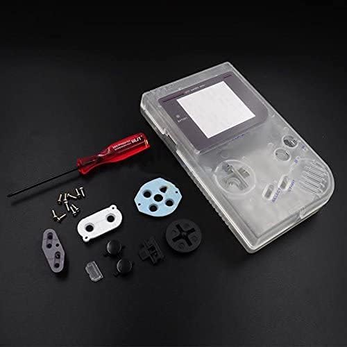 Perfect Part Gameboy Classic full housing shell cover front view clear white replacement kit.
