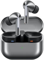Samsung Galaxy Buds 3 Pro silver earbuds and charging case