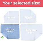 Utopia Bedding reusable bedwetting pads being folded neatly into a stack.