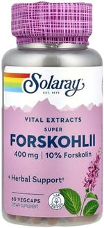 Solaray Super Forskohlii vegetarian capsules nutrition facts label