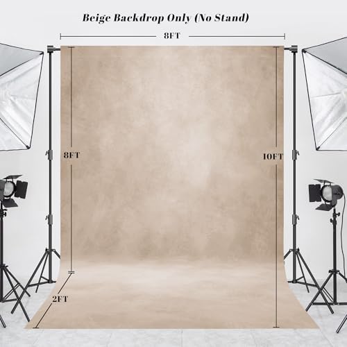 Haboke eight by ten feet beige portrait photo booth background fabric edge stitching closeup
