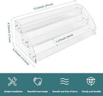 QHQhaven clear tabletop DVD display rack angled view organizing multiple media cases.