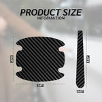 Close up view of premium 3D carbon fiber texture car door bowl protective film showing self adhesive backing material