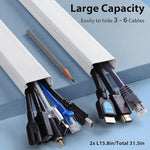 ZhiYo wire management raceway hosting six cables inside the open channel