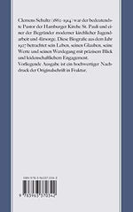 German Edition Clemens Schultz Biografie paperback back cover