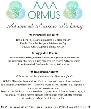 AAA Ormus Gold 40 Vegan Capsules Back View