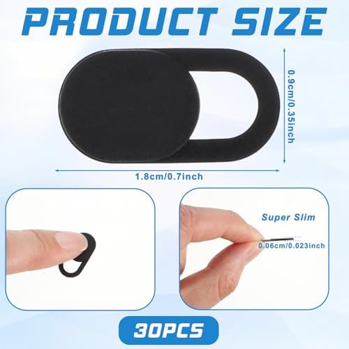 Multi pack camera covers arranged neatly demonstrating thirty pieces for whole home device security.