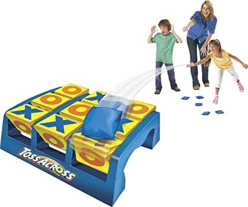 Children playing Toss Across beanbag tic tac toe game