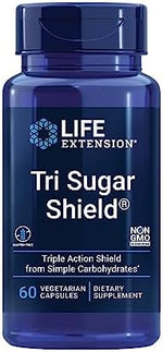 Life Extension Tri Sugar Shield supplement facts label showing sorghum bran and white mulberry extract