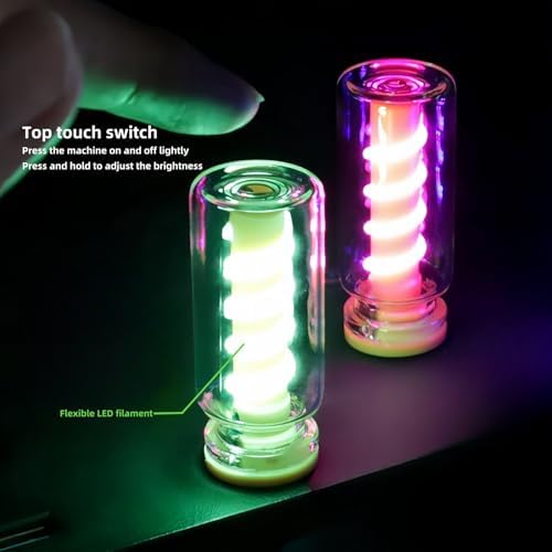 Touch sensitive brightness control demonstration on the vintage styled clear blue car light