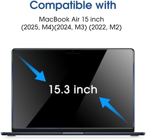 AmFilm 9H hardness screen protector applied on MacBook Air display