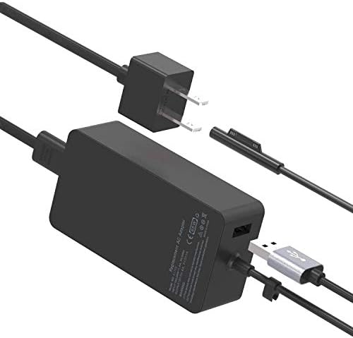 Runpower replacement laptop charger for Surface Pro close up of the magnetic interface connection