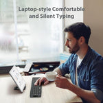 iClever Bluetooth pocket keyboard in semi folded state showing multi angle design.