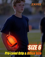 Close up view of the pro level grip texture on the ZXYZZ glow football