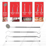 Stainless steel dental scaler and probe kit in black case