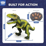 Close up of LED light-up eyes on Steam Life dinosaur