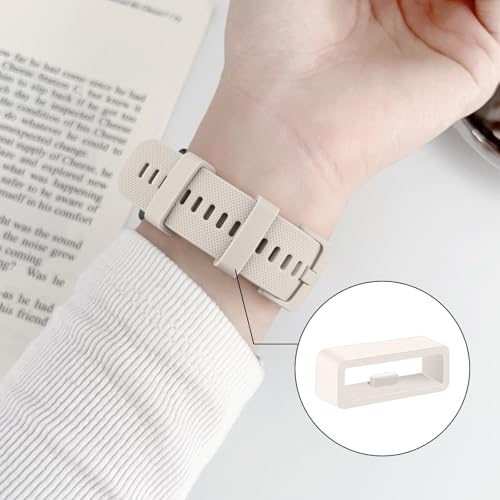 Meliya smartwatch band keeper rings packaged as a six piece replacement set for fitness trackers.