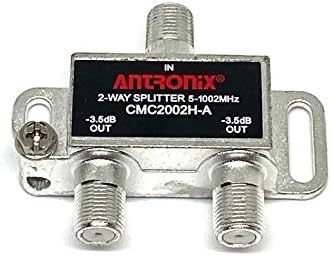 Authentic Antronix cable television and internet splitter featuring a compact horizontal orientation