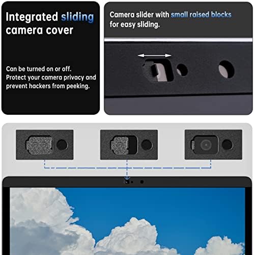 Removable anti blue light laptop screen protector showing side angle blackout effect