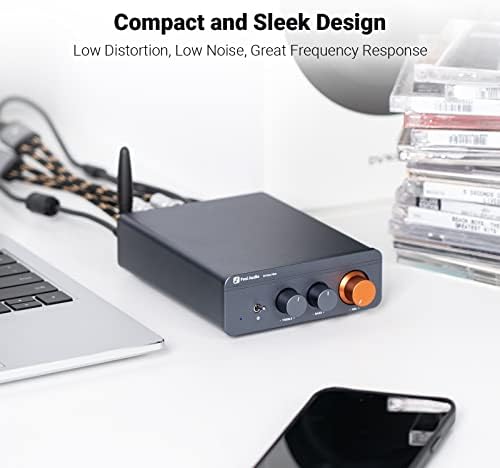 Fosi Audio BT20A Pro TPA3255 integrated amplifier showcasing wireless Bluetooth antenna installation