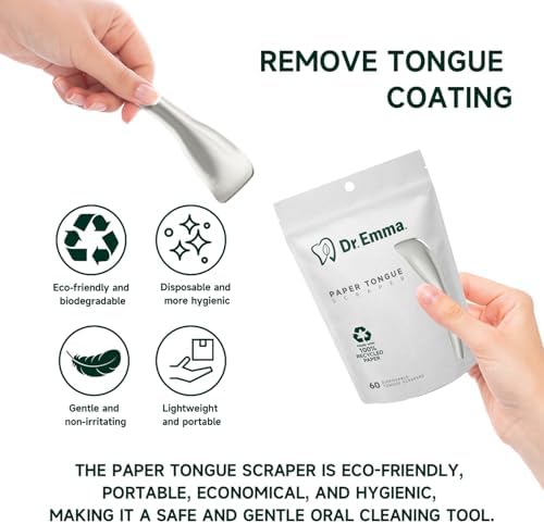 Dr. Emma Eco Friendly Tongue Cleaner angle view showcasing soft paper material.