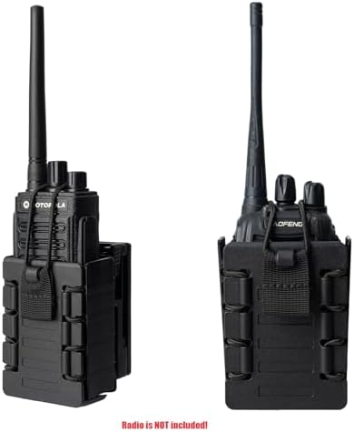 TACNEX two way radio pouch rear view highlighting the three hundred sixty degree swivel clip